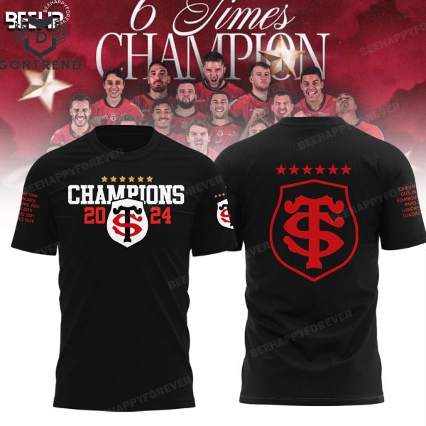 Stade Toulousain Champions Ccup 2024 3D T-Shirt – Black