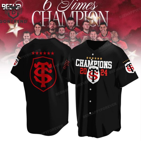 Stade Toulousain Champions Ccup 2024 Baseball Jersey – Black