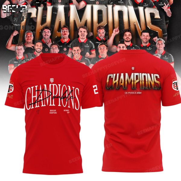 Stade Toulousain Champions Double 2024 3D T-Shirt