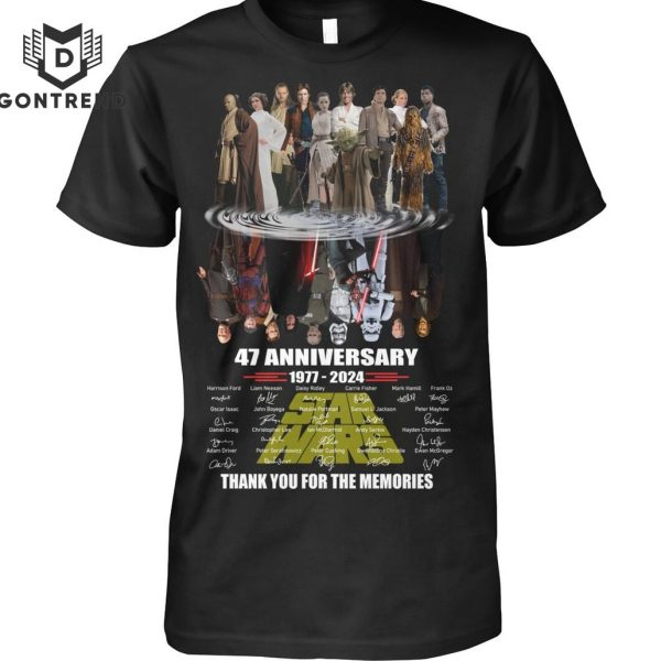 Star Wars 47 Anniversary 1977-2024 Signature Thank You For The Memories Unisex T-Shirt