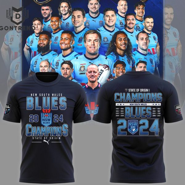 State Of Origin New South Wales Blues Champions 2024 3D T-Shirt