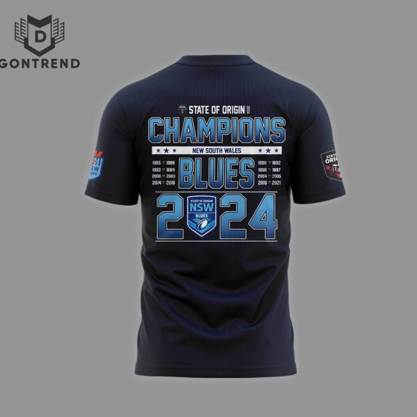 State Of Origin New South Wales Blues Champions 2024 3D T-Shirt