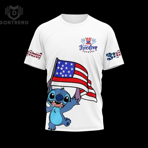 Stitch Family Celebration 4th Of July 2024 3D T-Shirt