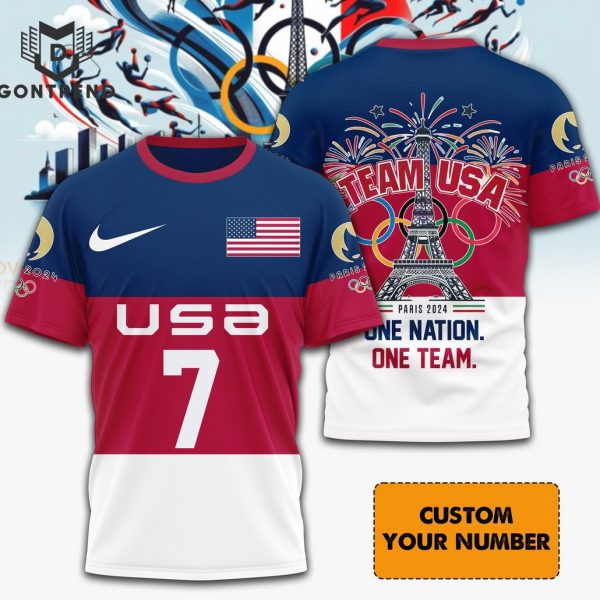 Team USA Paris 2024 One Nation One Team 3D T-Shirt