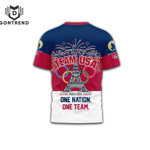 Team USA Paris 2024 One Nation One Team 3D T-Shirt