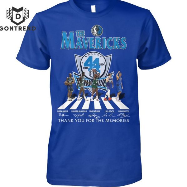 The Dallas Mavericks 44 Years 1980-2024 Signature Thank You For The Memories Unisex T-Shirt