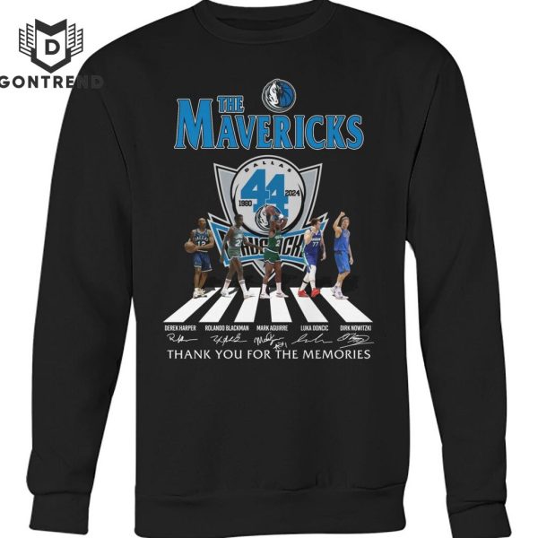 The Dallas Mavericks 44 Years 1980-2024 Signature Thank You For The Memories Unisex T-Shirt