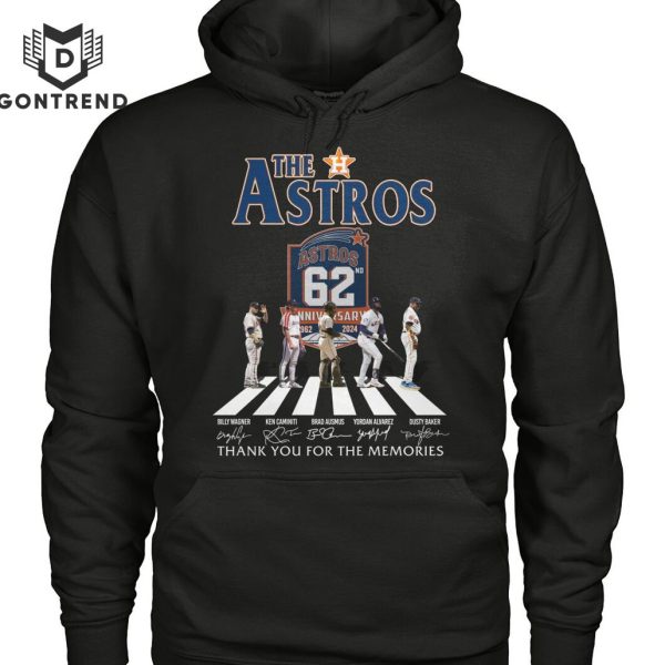 The Houston Astros 62 Years 1962-2024 Signature Thank You For The Memories Unisex T-Shirt