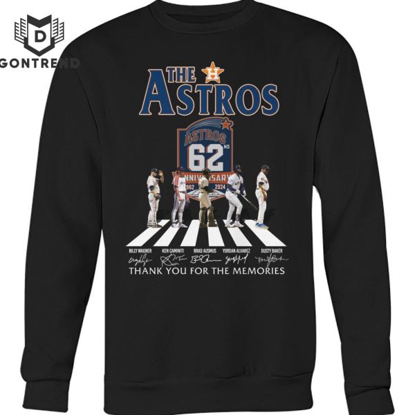 The Houston Astros 62 Years 1962-2024 Signature Thank You For The Memories Unisex T-Shirt