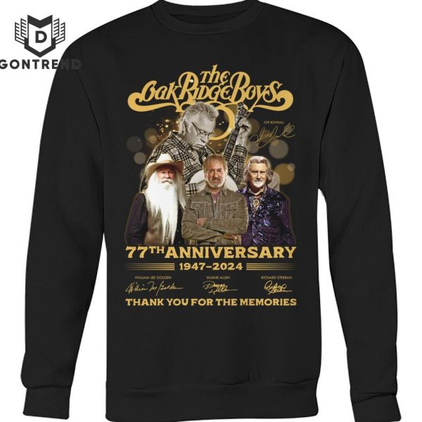 The Oak Ridge Boys 77th Anniversary 1947-2024 Signature Thank You For The Memories Unisex T-Shirt