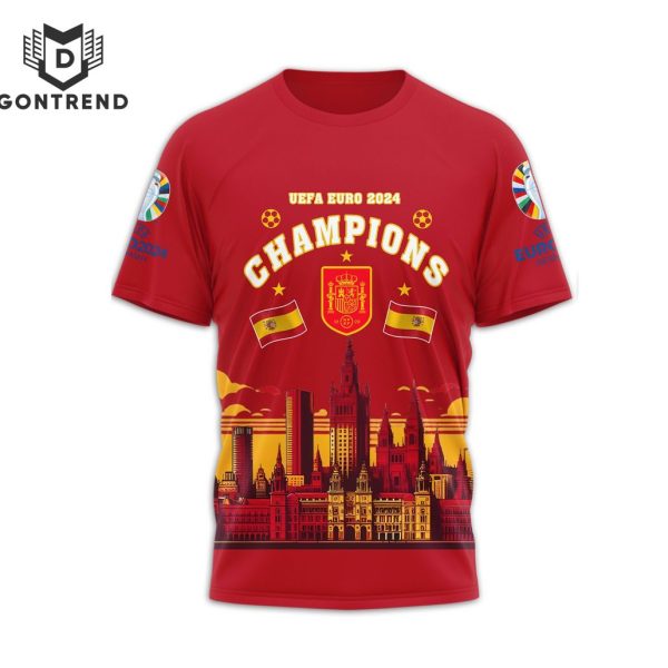 UEFA Euro 2024 Champions Spain 3D T-Shirt