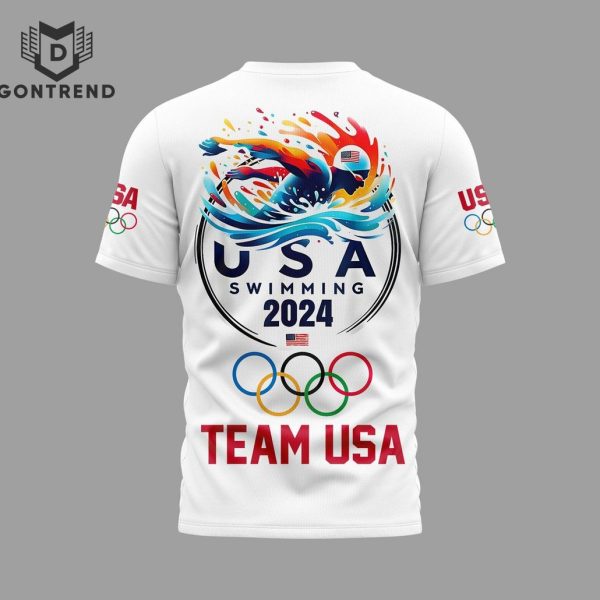 USA Team Swimming Olympic Paris 2024 3D T-Shirt