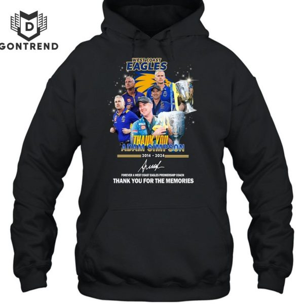 West Coast Eagles Thank You Adam Simpson 2014-2024 Signature Thank You For The Memories Unisex T-Shirt