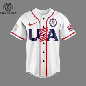 Personalized USA Team Olympic 2024 Summer Games Baseball Jersey