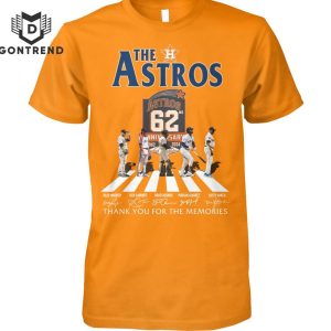 The Houston Astros 62 Years 1962-2024 Signature Thank You For The Memories Unisex T-Shirt