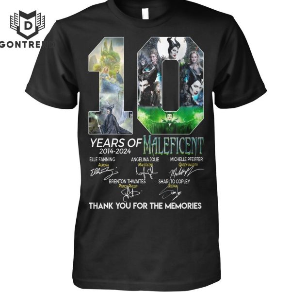 10 Years Of 2014-2024 Maleficent Signature Thank You For The Memories Design Unisex T-Shirt