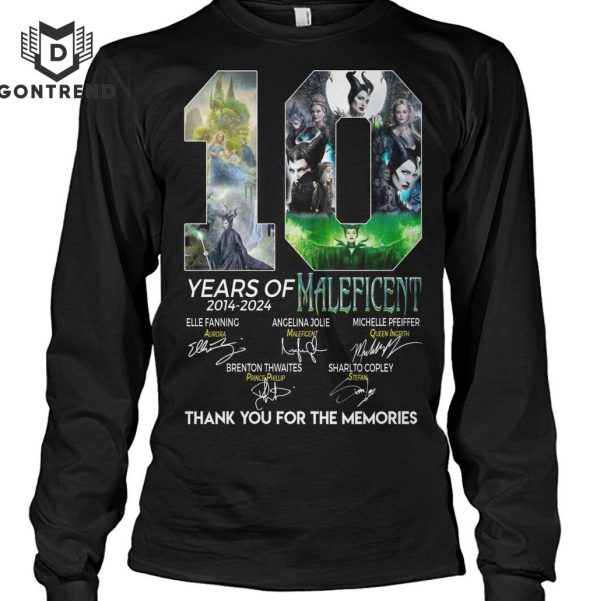 10 Years Of 2014-2024 Maleficent Signature Thank You For The Memories Design Unisex T-Shirt