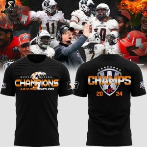 Western Conference Champions Arizona Rattlers 2024 3D T-Shirt – Black