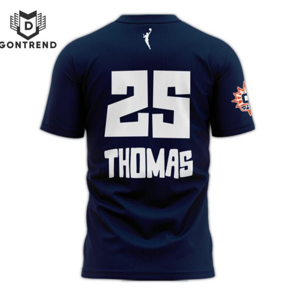 2024 Alyssa Thomas Connecticut Sun 3D T-Shirt – Blue