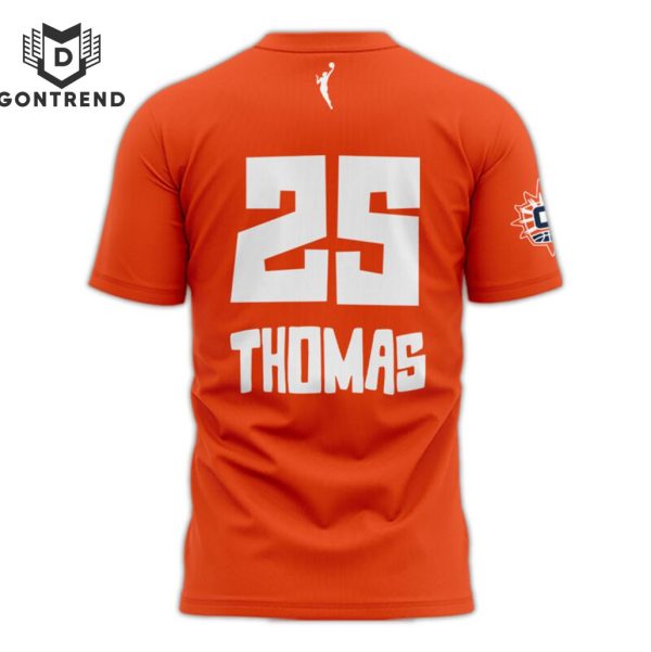 2024 Alyssa Thomas Connecticut Sun 3D T-Shirt – Orange