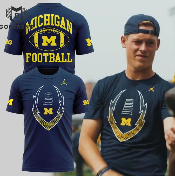 2024 Michigan Wolverines Football  Logo 3D T-Shirt