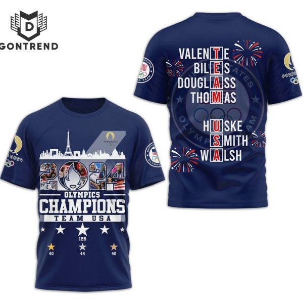 2024 Olympics Champions Team USA 3D T-Shirt