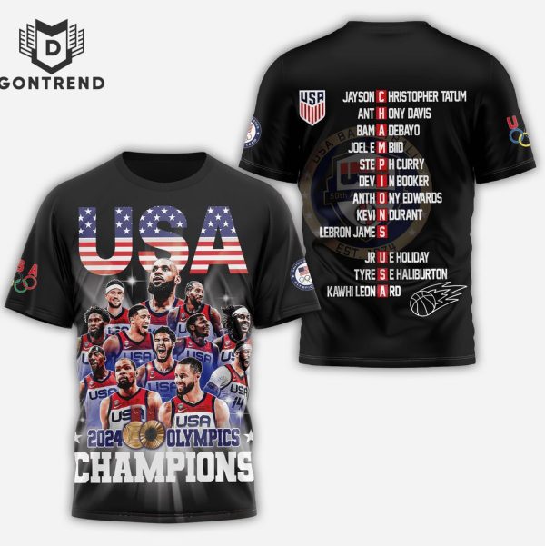 2024 United States Mens National Basketball Team Olympic 3D T-Shirt