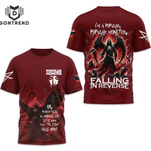 Falling In Reverse – Popular Monster 3D T-Shirt – Red