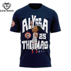 2024 Alyssa Thomas Connecticut Sun 3D T-Shirt – Blue