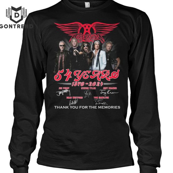 Aerosmith 54 Years 1970-2024 Thank You For The Memories Signature Unisex T-Shirt