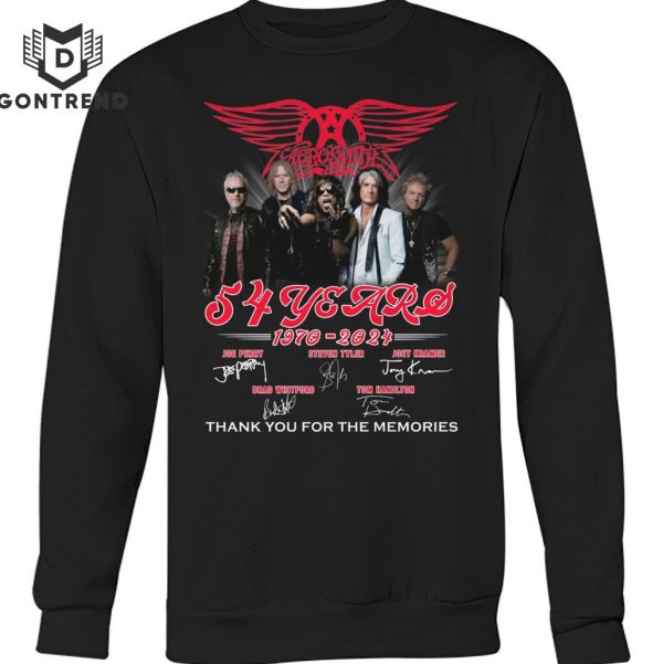 Aerosmith 54 Years 1970-2024 Thank You For The Memories Signature Unisex T-Shirt