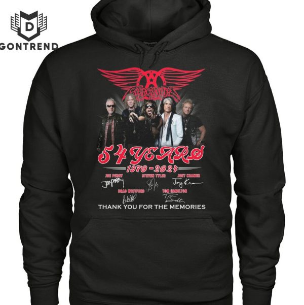 Aerosmith 54 Years 1970-2024 Thank You For The Memories Signature Unisex T-Shirt