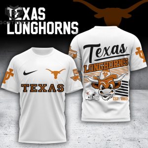 Texas Longhorns Est 1883 Design 3D T-Shirt – White