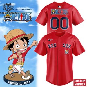 Personalized One Piece x Boston Red Sox Theme Night Baseball Jersey