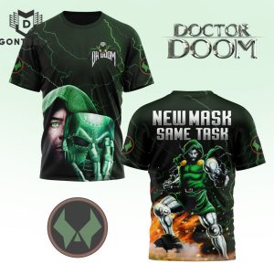 Doctor Doom New Mask Same Task Design 3D T-Shirt