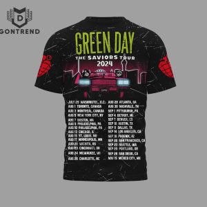 The Saviors Tour 2024 – Green Day Design 3D T-Shirt