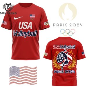 USA Volleyball Olympic Paris 2024 Design 3D T-Shirt – Red