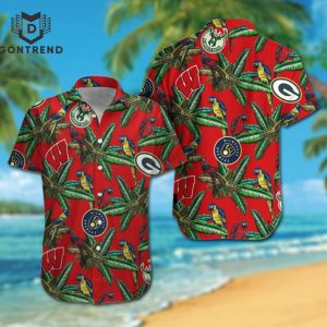 Wisconsin Sports Hawaiian -Wisconsin Badgers, Green Bay Packers, Milwaukee Brewers, Milwaukee Bucks Hawaiian Shirt