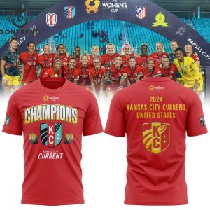 The Women Cup Champions Kansas City Current United States 2024 3D T-Shirt – Red