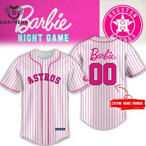 Personalized Houston Astros & Barbie Night Game Baseball Jersey