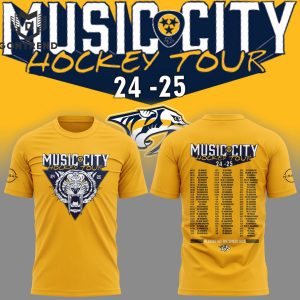 Nashville Predators Music City Hockey Tour 24-25 3D T-Shirt