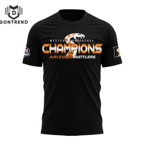 Western Conference Champions Arizona Rattlers IFL 2024 3D T-Shirt – Black