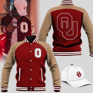 Oklahoma Football Design Baseball Jacket