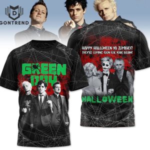 Green Day Happy Halloween Ya Zombies 3D T-Shirt