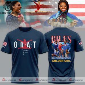 Simone Biles 2024 Paris Olympic Golden Girl 3D T-Shirt