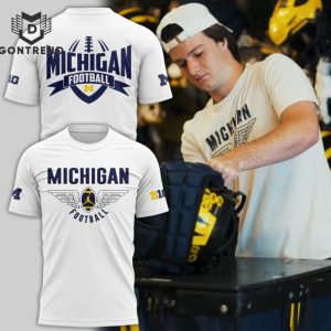 2024 Michigan Wolverines Football 3D T-Shirt – White