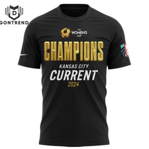 The Women Cup Champions Kansas City Current 2024 3D T-Shirt – Black