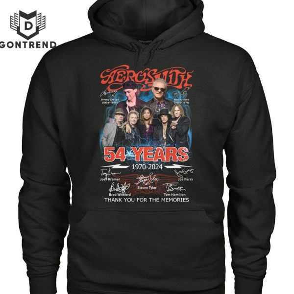 Aerosmith 54 Years 1970-2024 Signature Thank You For The Memories Design Unisex T-Shirt