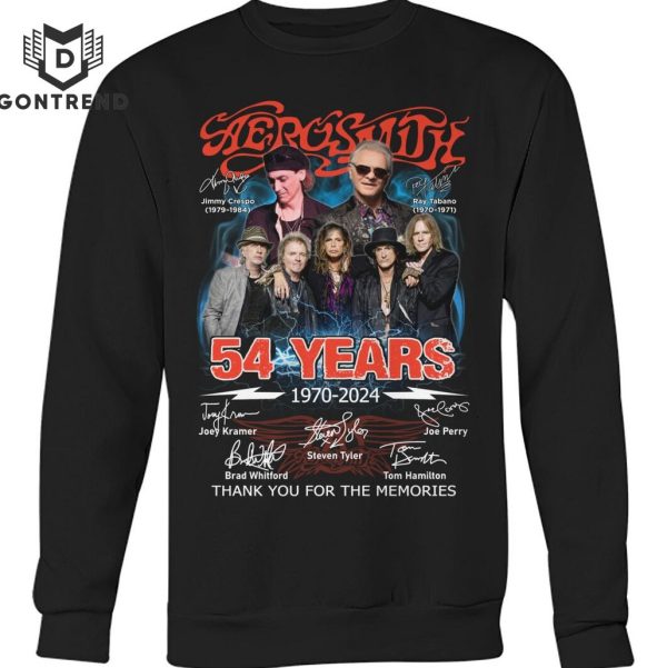 Aerosmith 54 Years 1970-2024 Signature Thank You For The Memories Design Unisex T-Shirt