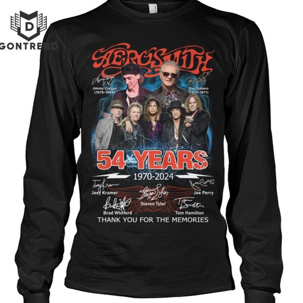 Aerosmith 54 Years 1970-2024 Signature Thank You For The Memories Design Unisex T-Shirt